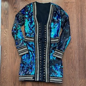 PrettyLittleThing Long Sleeve Sequined Dress/Jacket